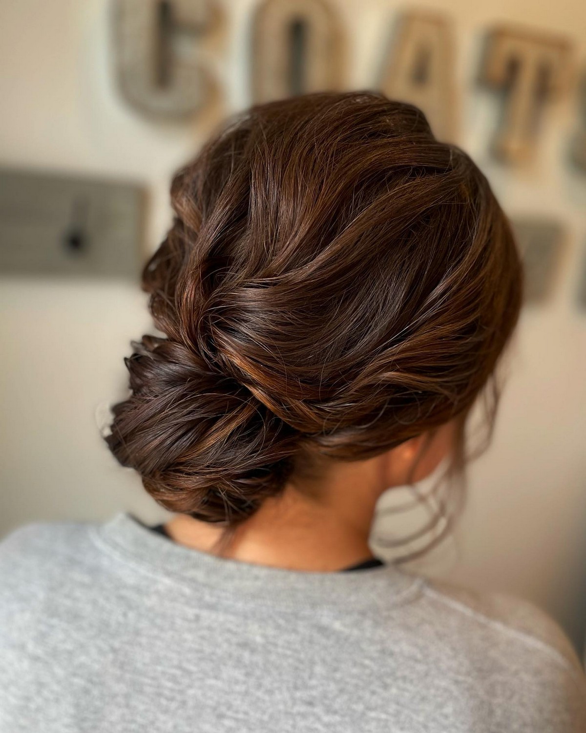 Low Bun With Soft Waves