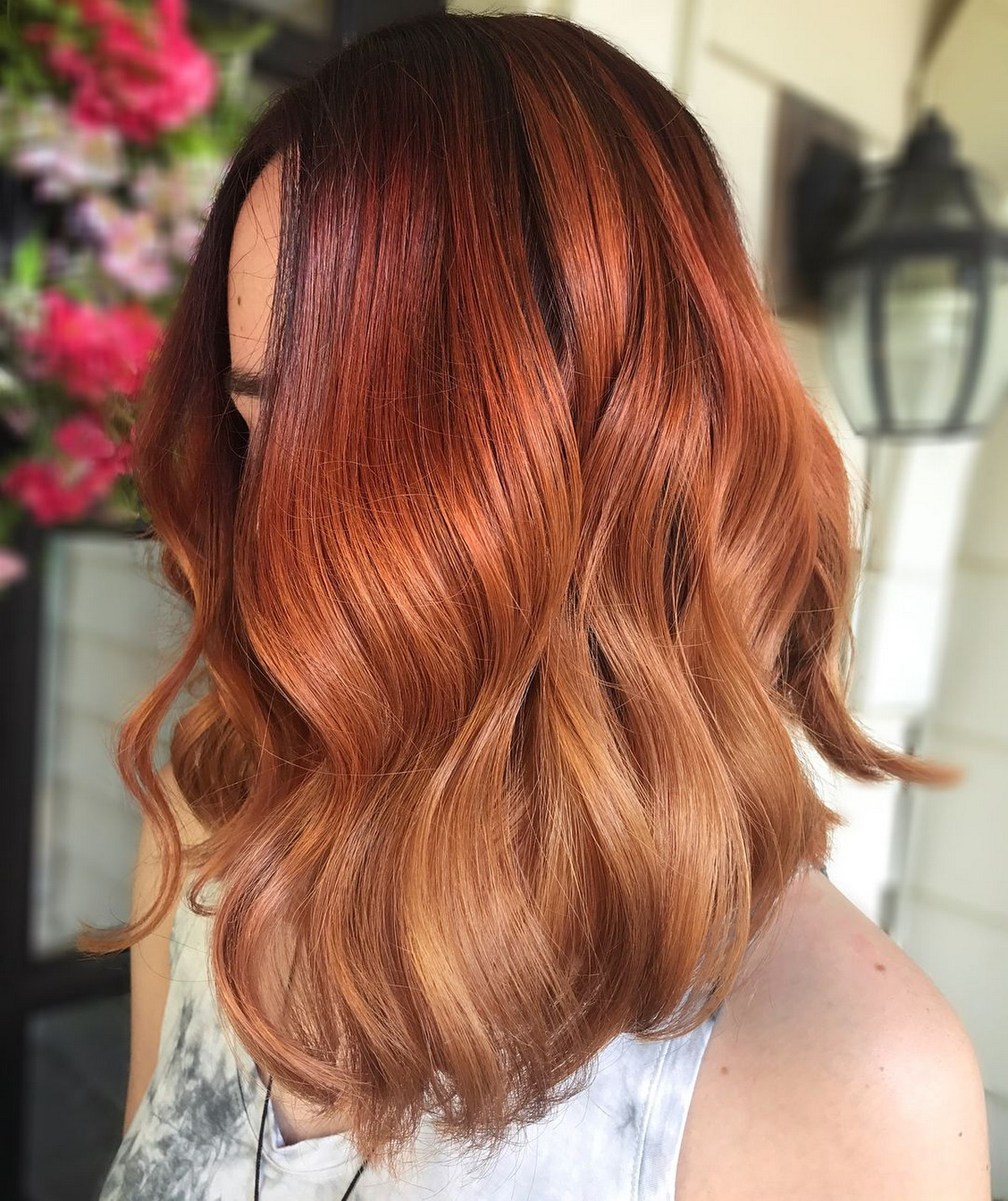 Sunset Ombre Highlights For Redheads