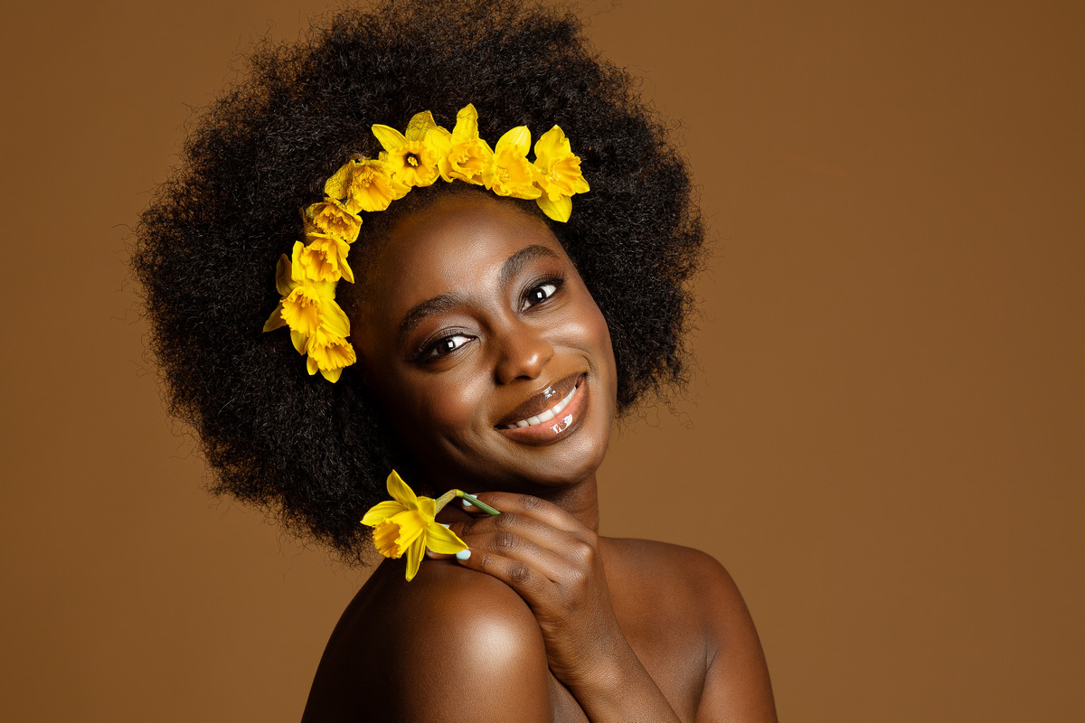 Floral Headband For Puff Curl Hair