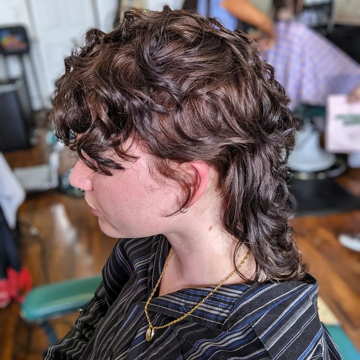Layered Curly Mullet