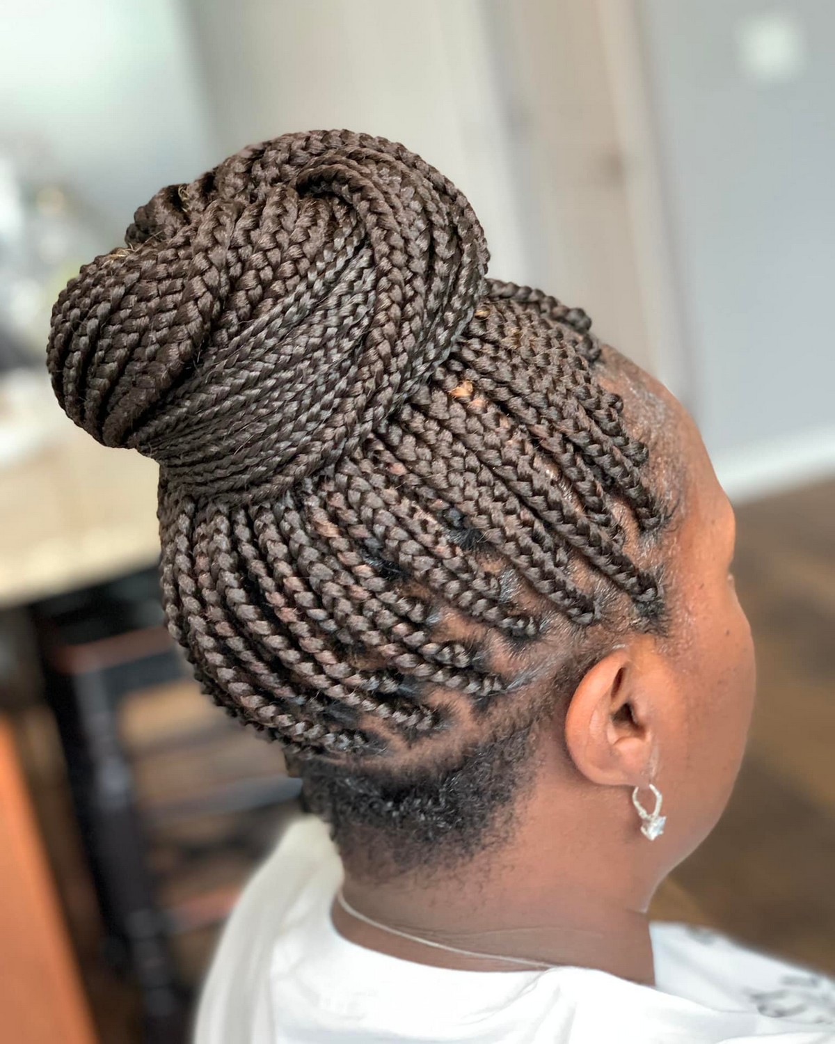 Medium Box Braids With An Undercut