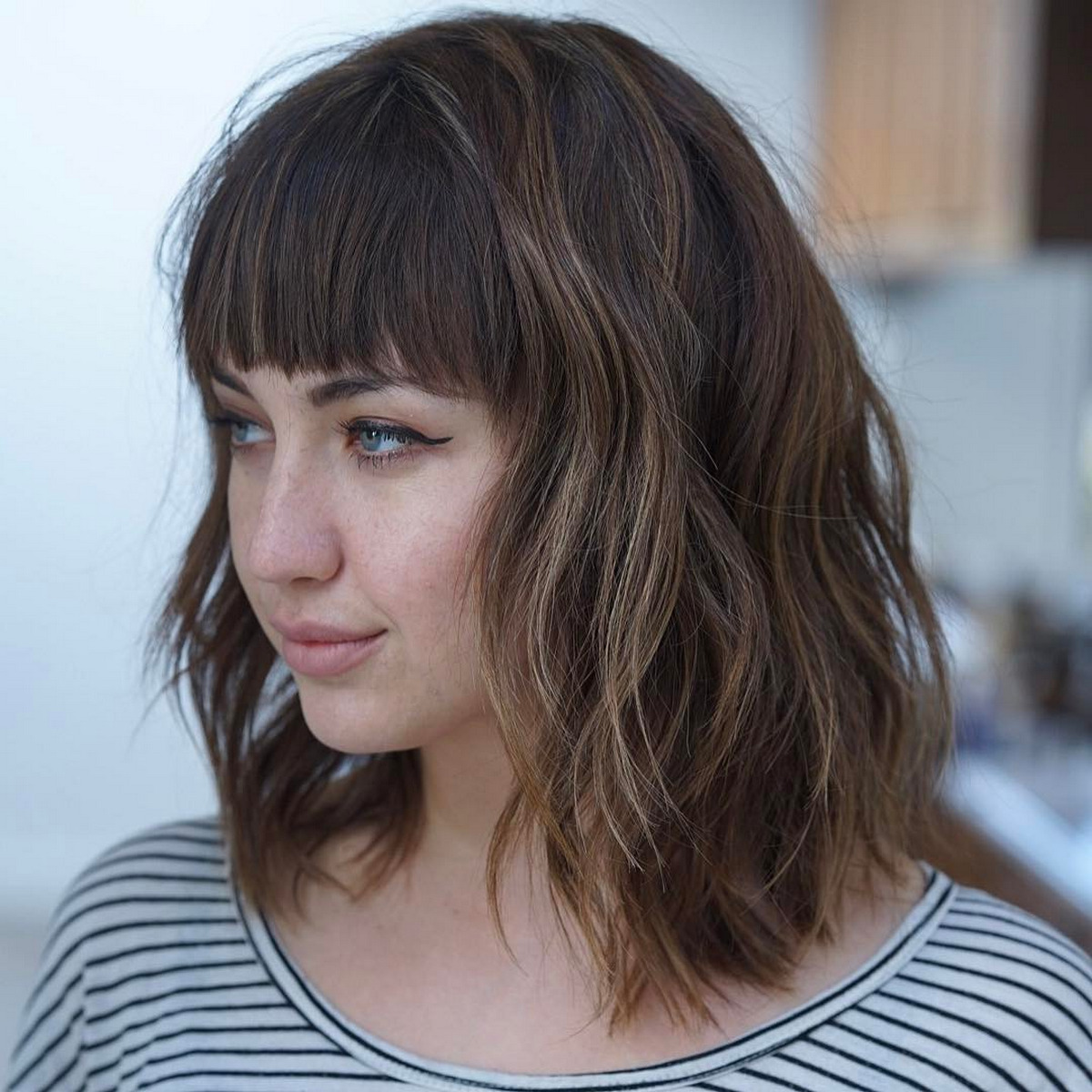 Wavy Textured Bob With Silly Bangs