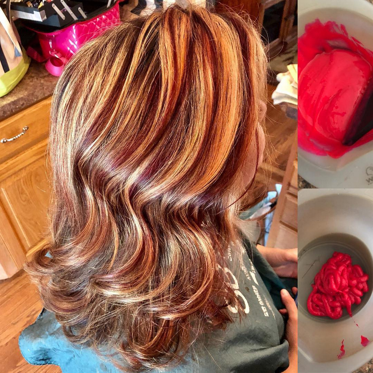 Blonde And Cherry Red Highlights