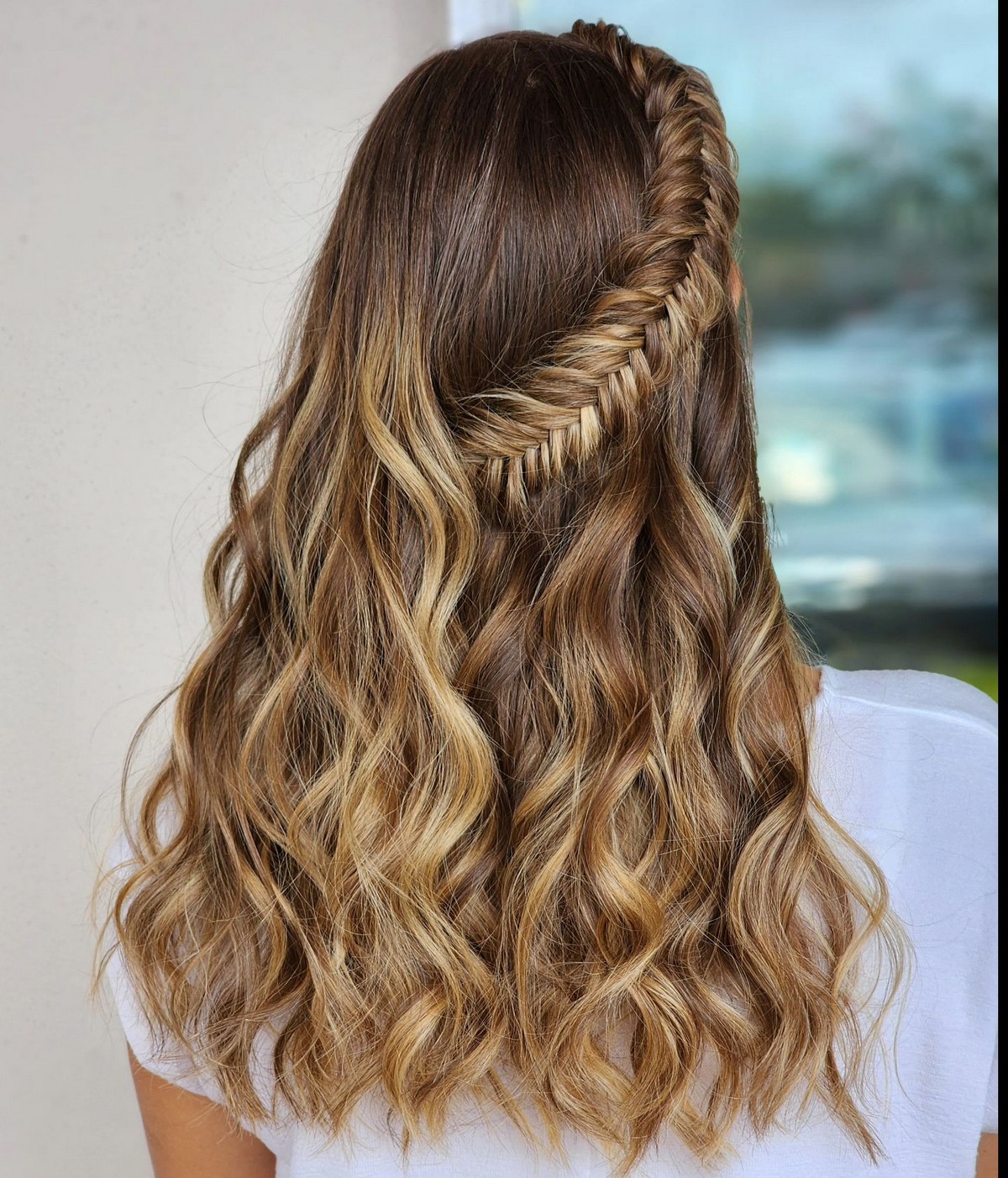 Half-Up Fishtail Braid