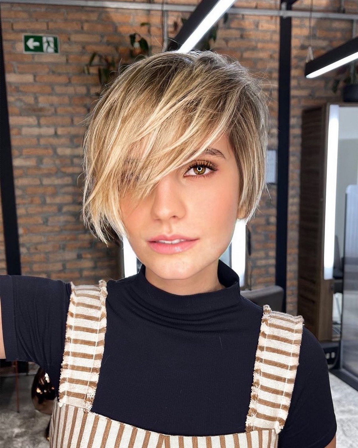 Long Pixie With Bold Side Bangs