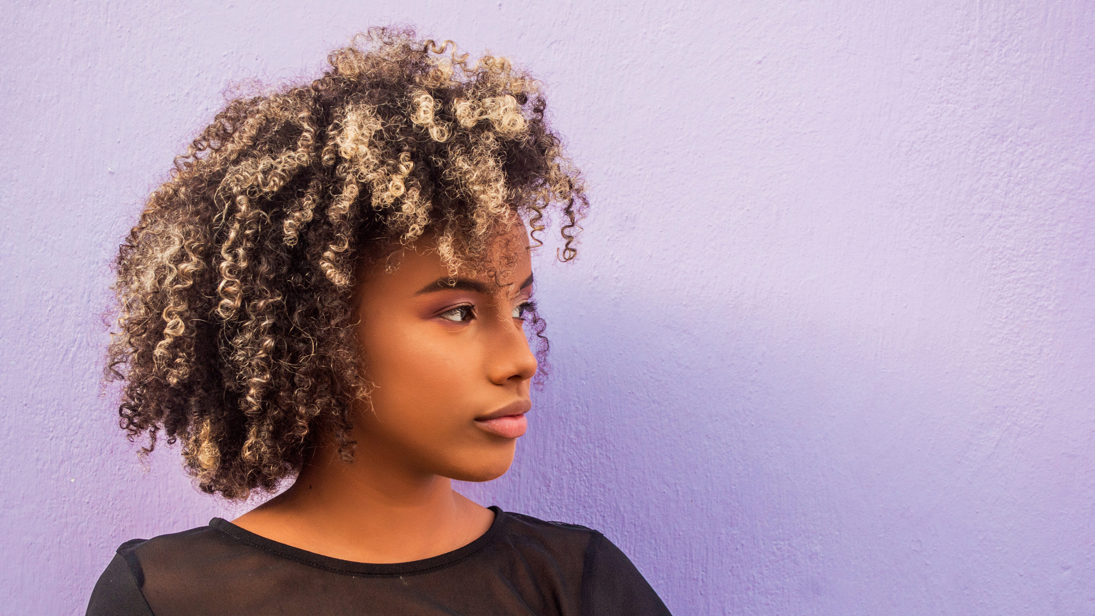 Afro Ombre Blonde And Brown Short Hair