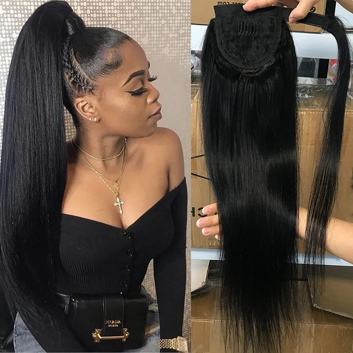 Black Straight Ponytail