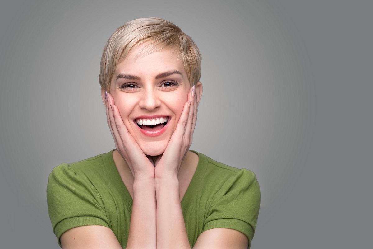 Blonde Pixie Cut With Pageboy Bangs