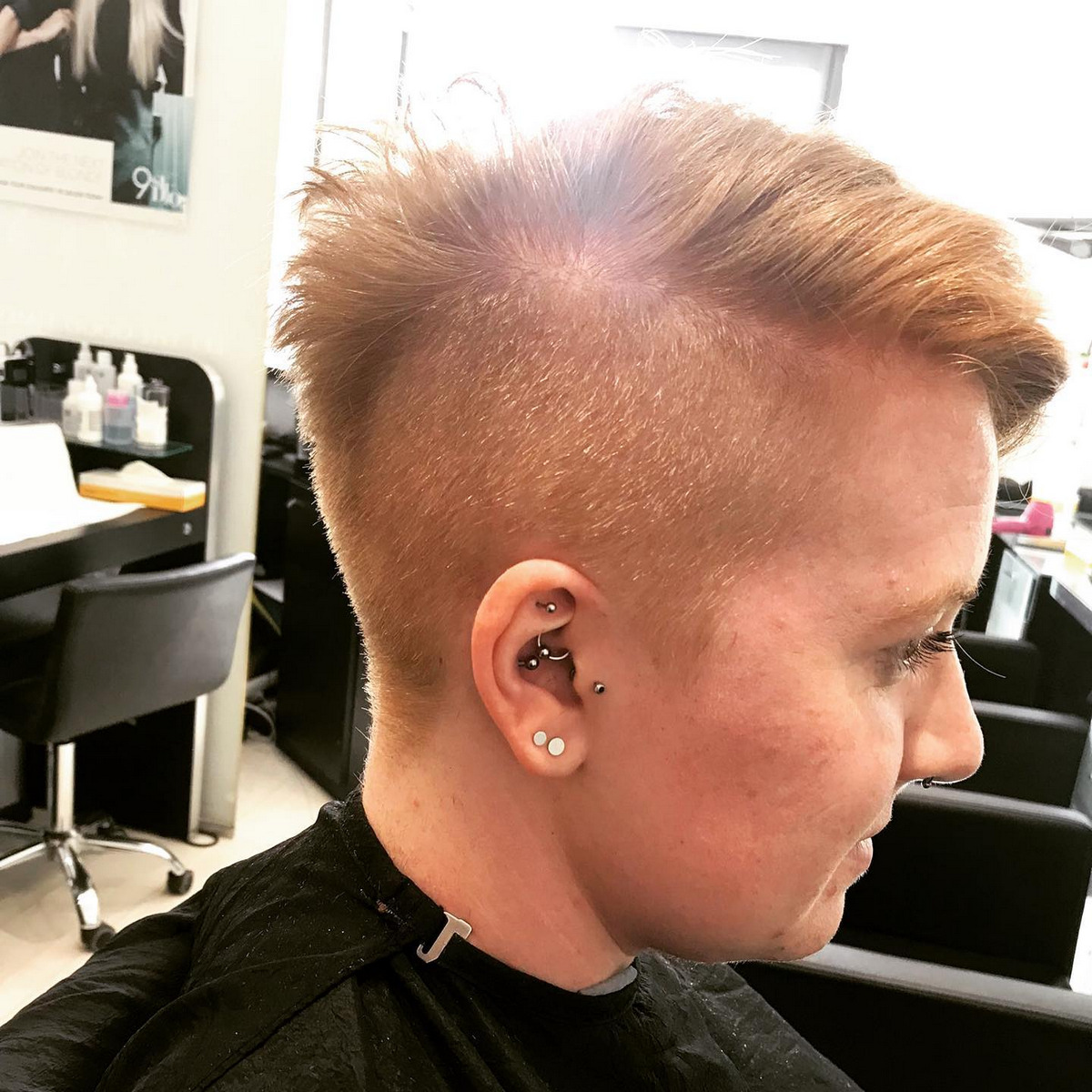 Half Shaved Golden Blonde Pixie