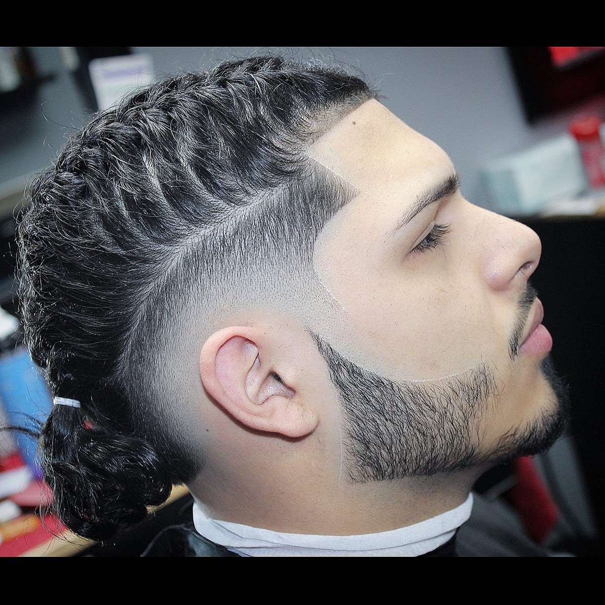 Mohawk Braids With Zero Fade Undercut Sides