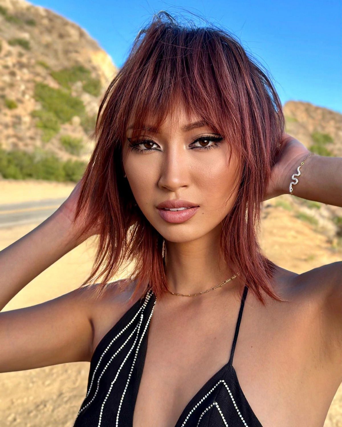 Messy Blonde Lob With Choppy Bangs