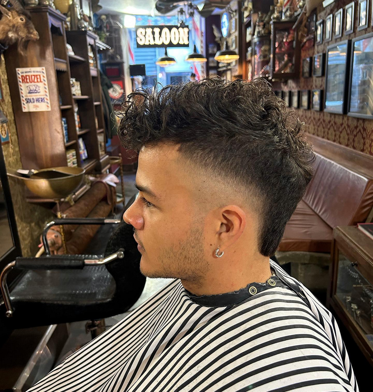 Mohawk Curly Mullet