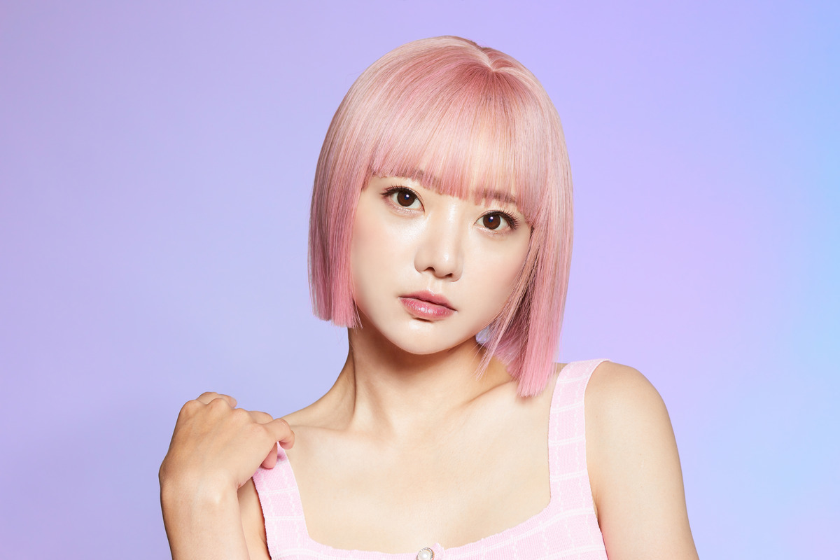 Pink Smokey Chin Length Bob With Silly Bangs