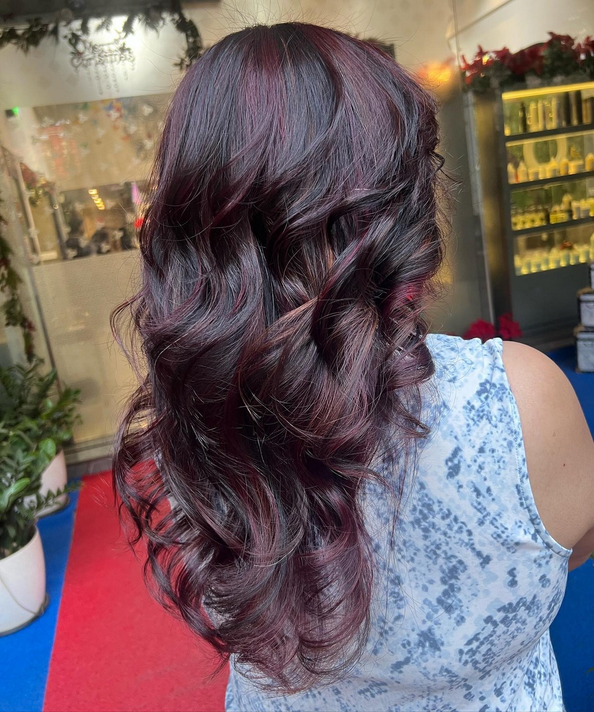 Plum Highlights Hair