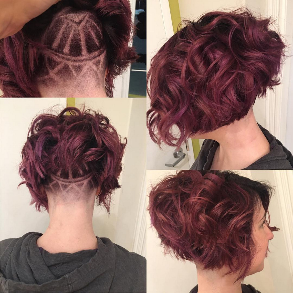 Inverted Bob Hair With Design