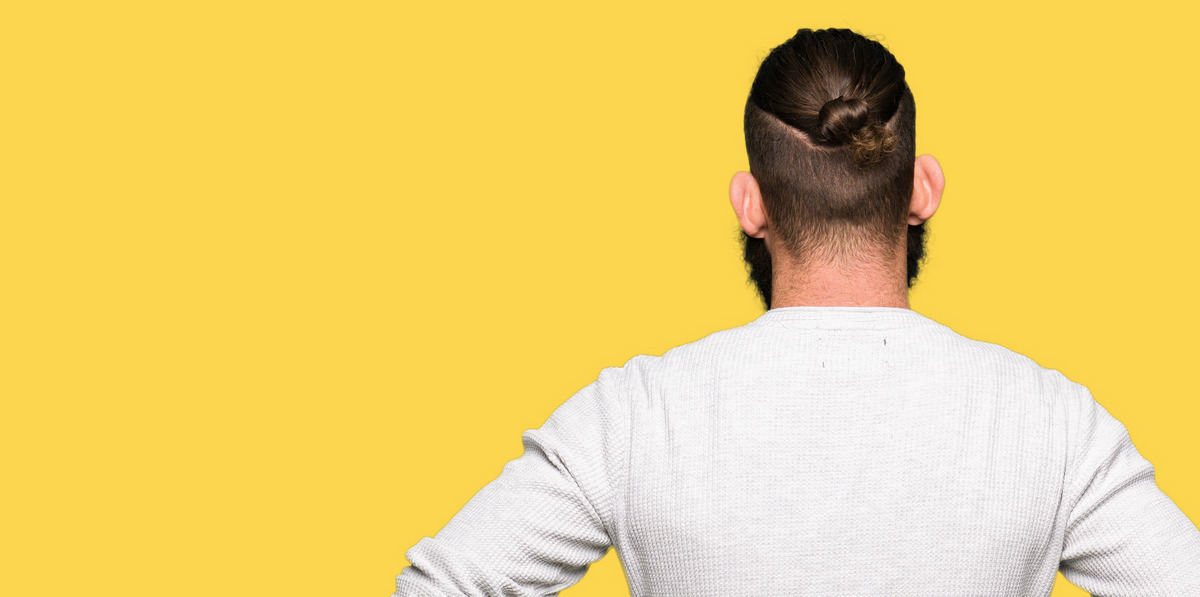 Man Bun With High Fade In The Back