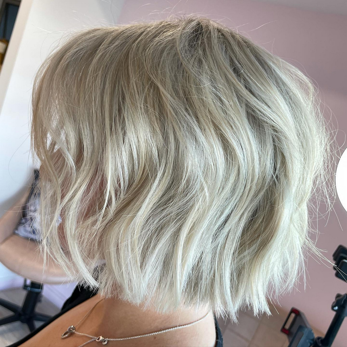 Blunt Bob With Platinum Blonde Color