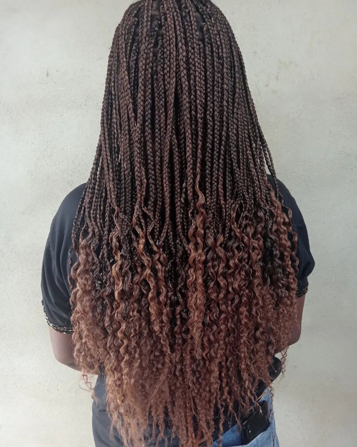 Medium Box Braids With Curl Ends