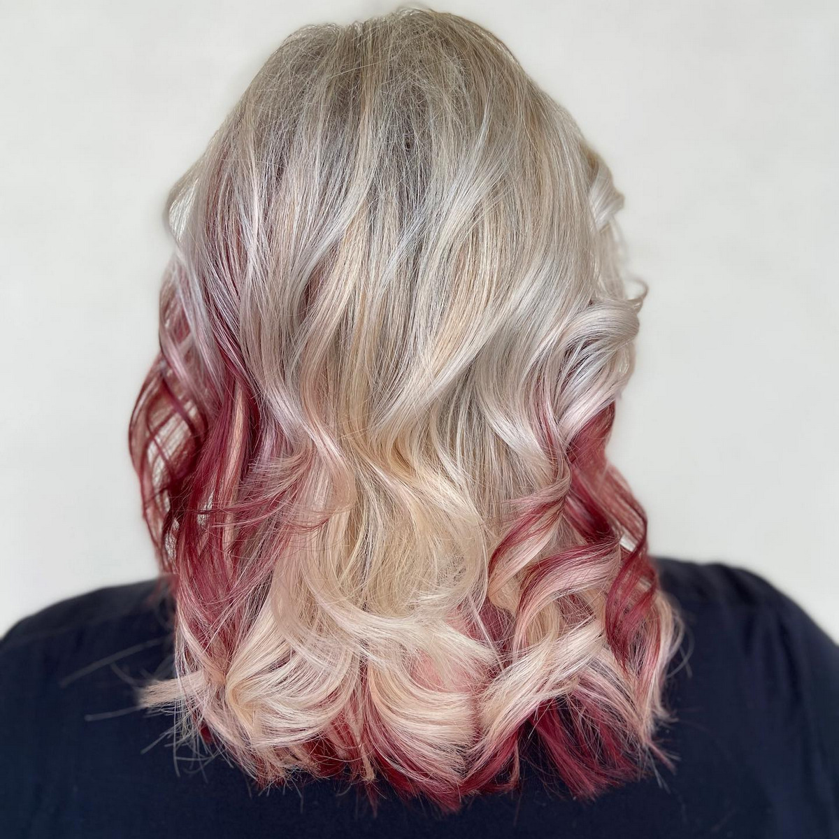 Platinum Blonde Hair With Red Underneath