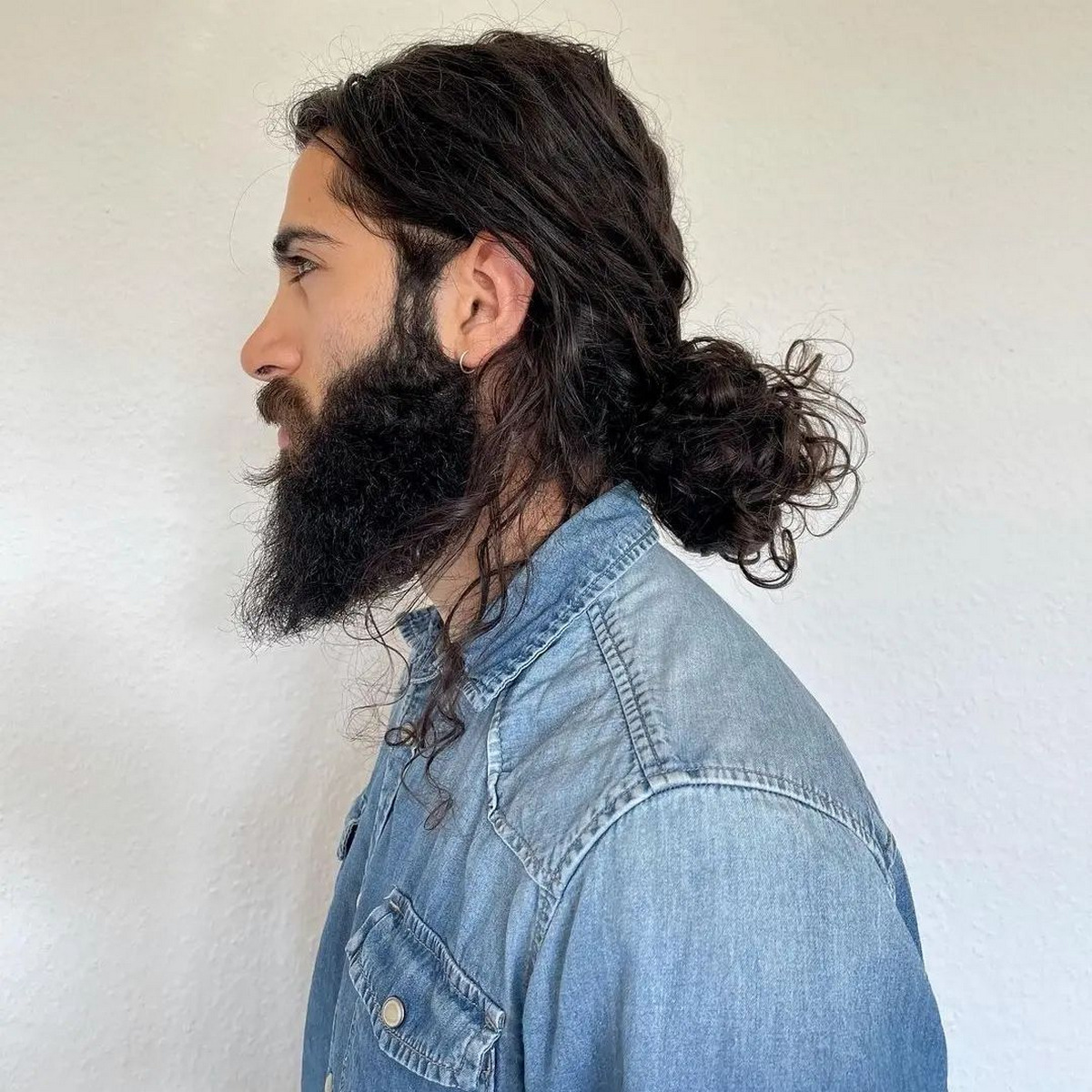 Curly Low Man Bun