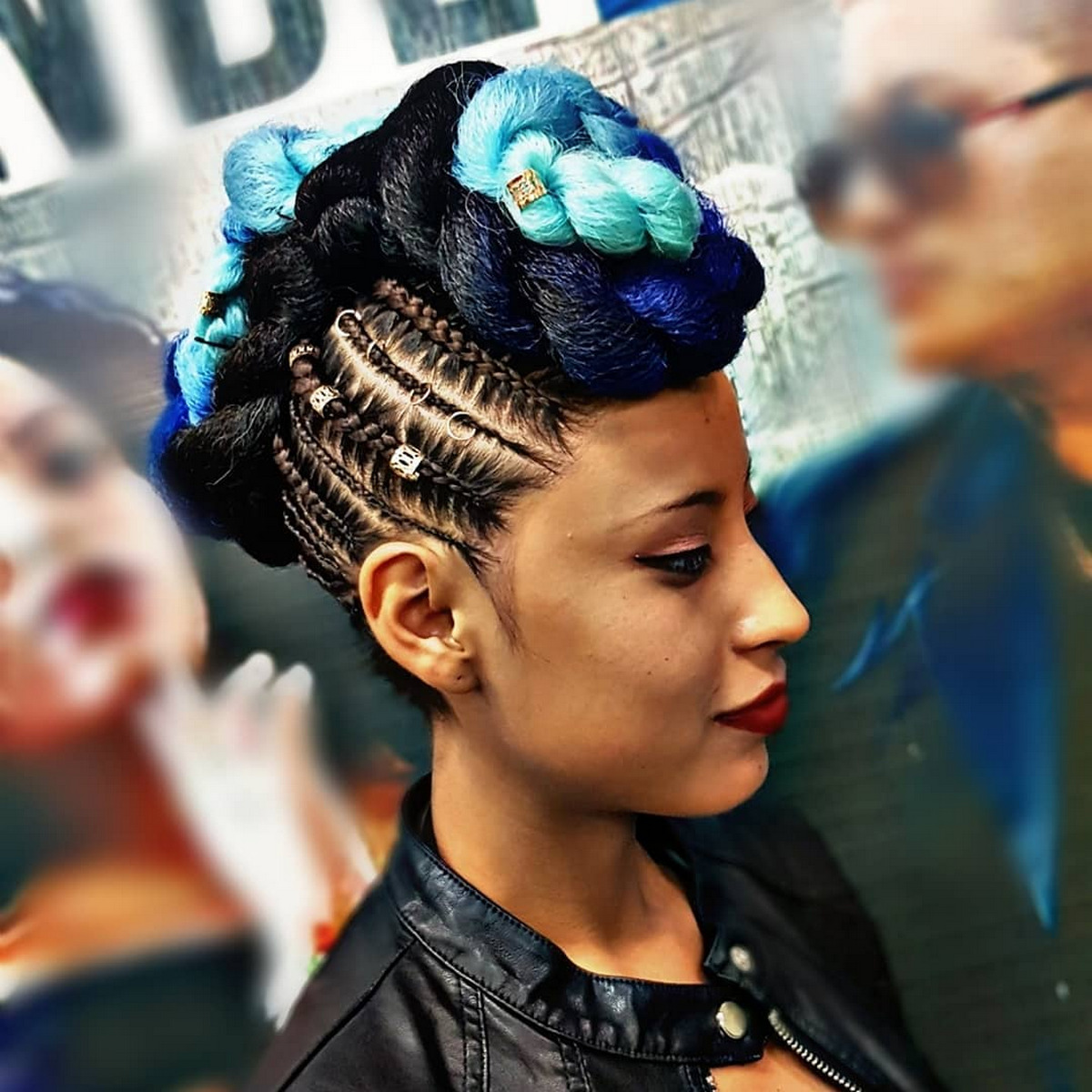 Goddess Braids Mohawk Updo