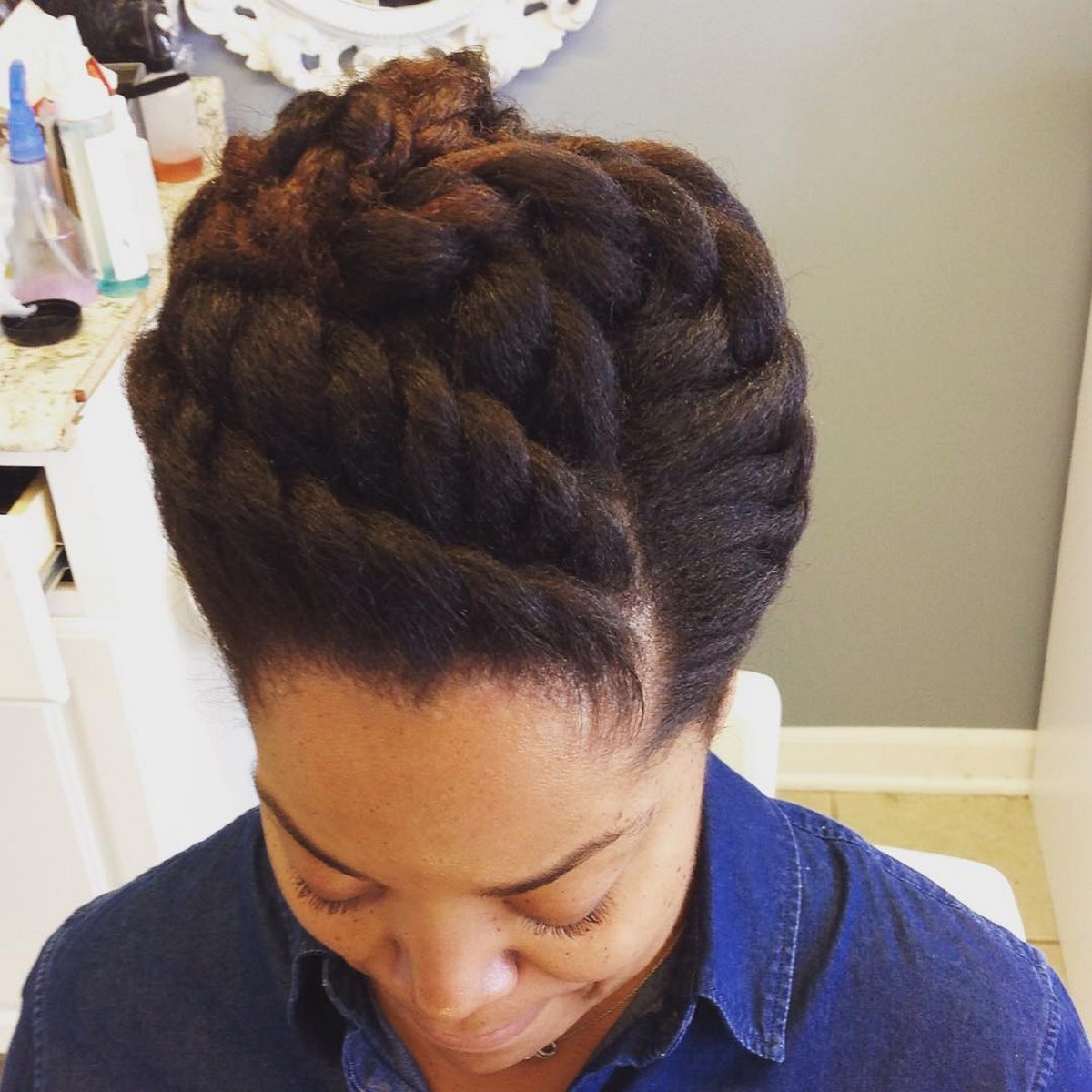 Short Natural Twist Updo