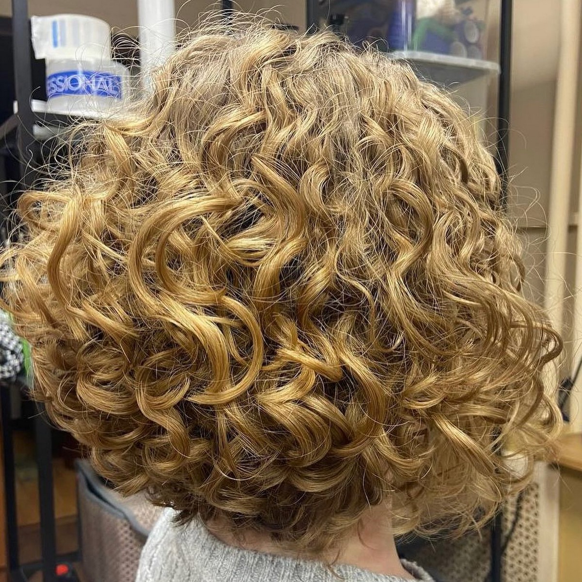 Inverted Bob For Rooted Blonde Curly Hair