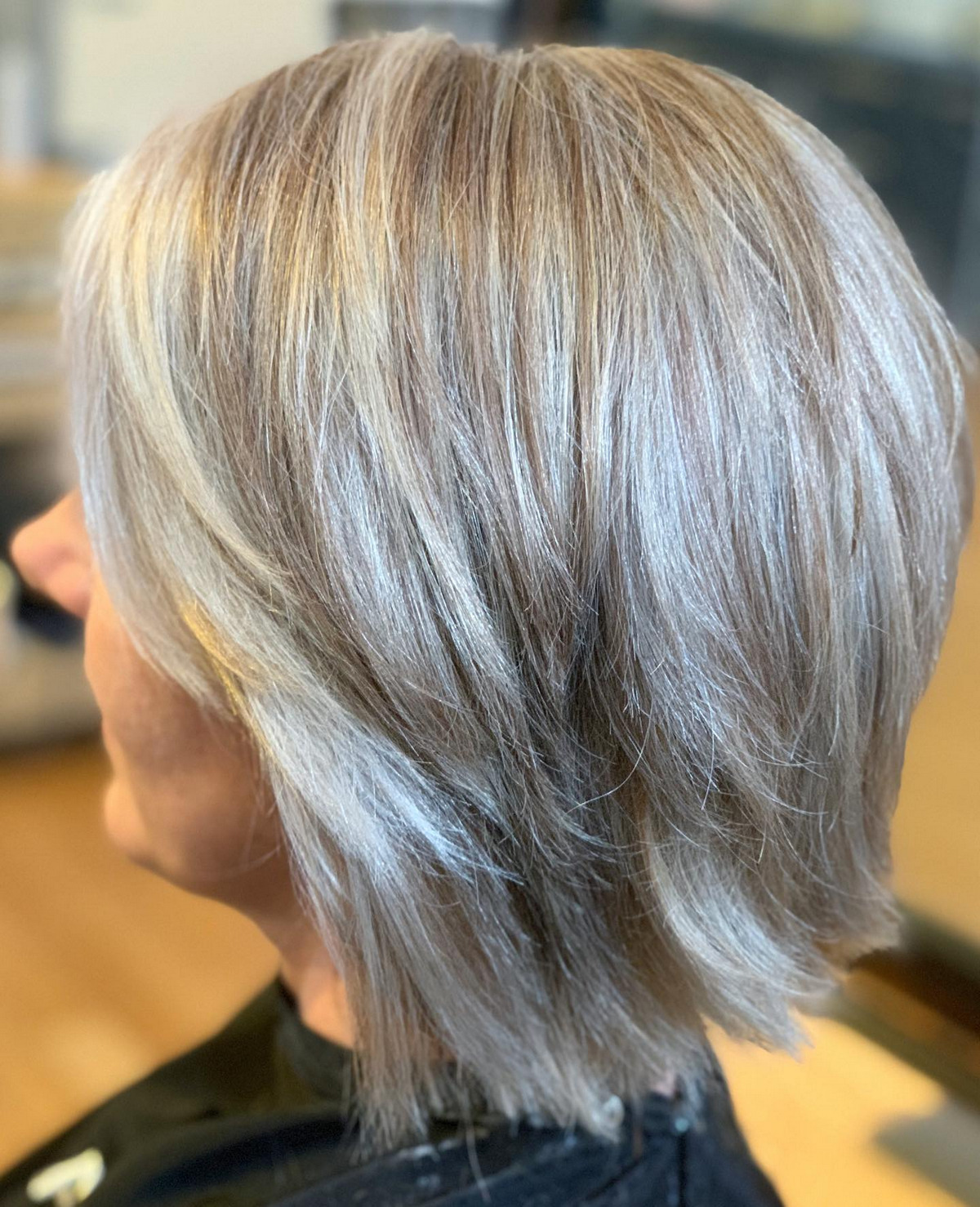 Short Silver and Gold Shag Hair