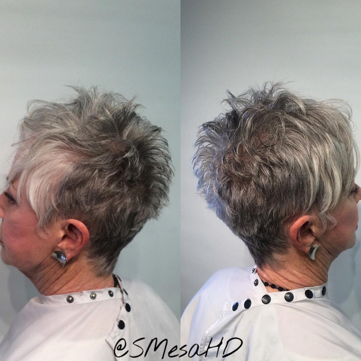 Spiky Gray Pixie Hair