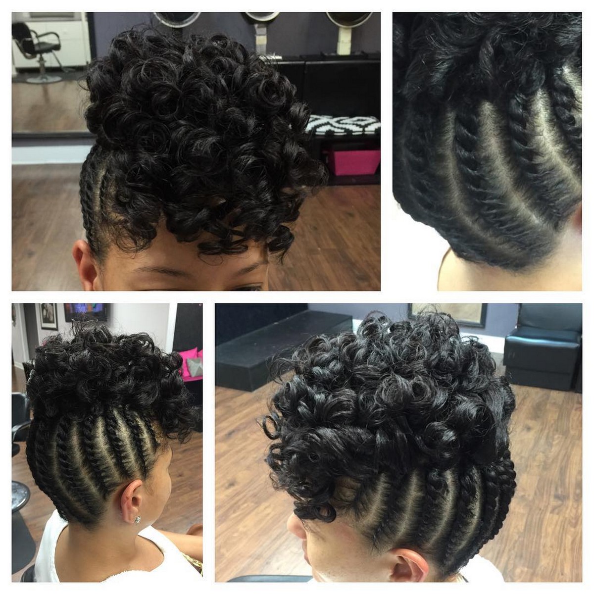 Protective Hairstyle With Braids And Curls