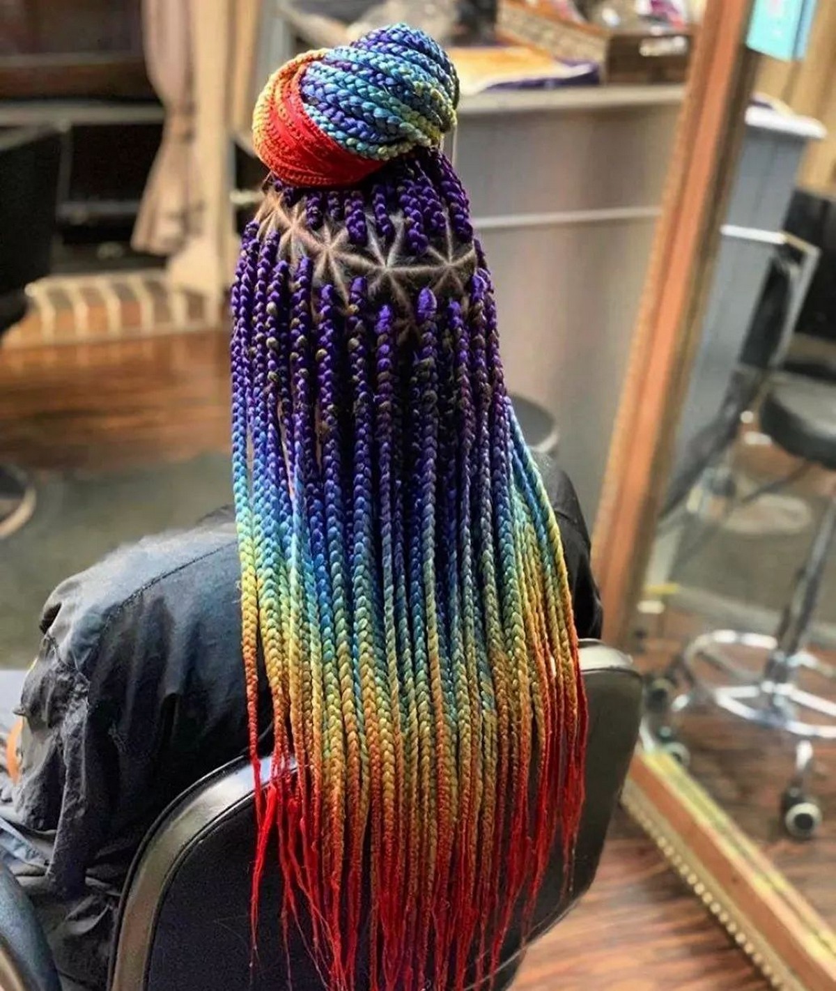 Rainbow Medium Box Braids