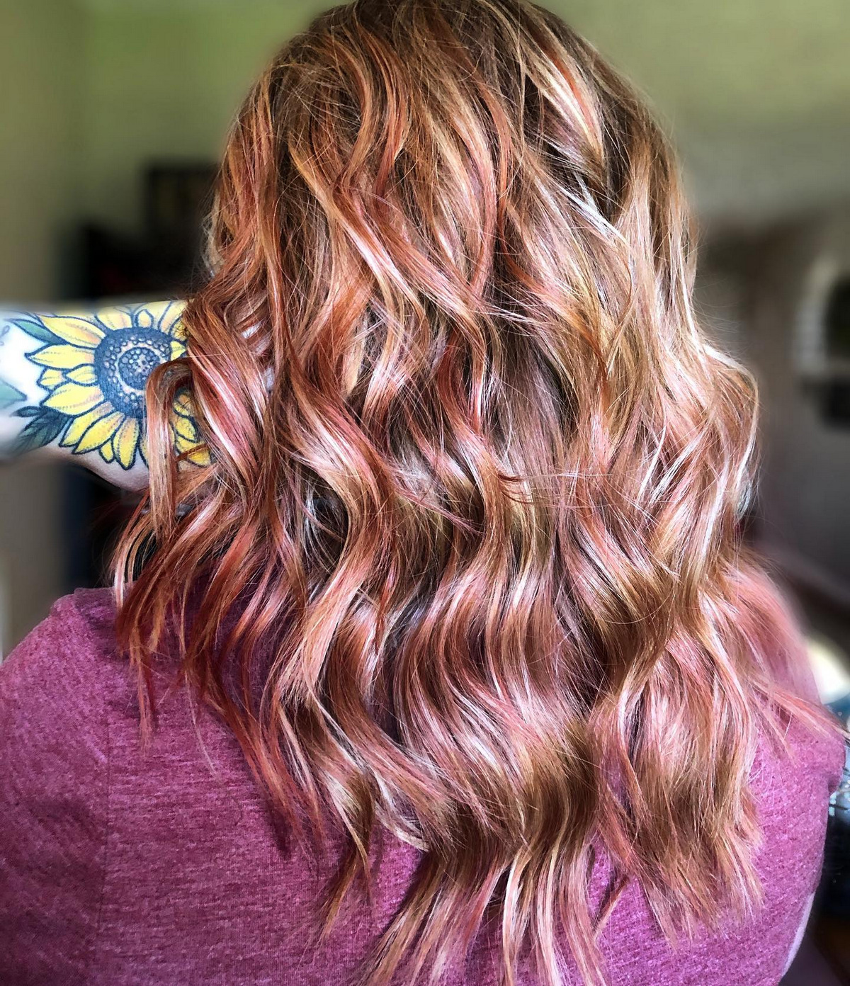 Red And Blonde Balayage