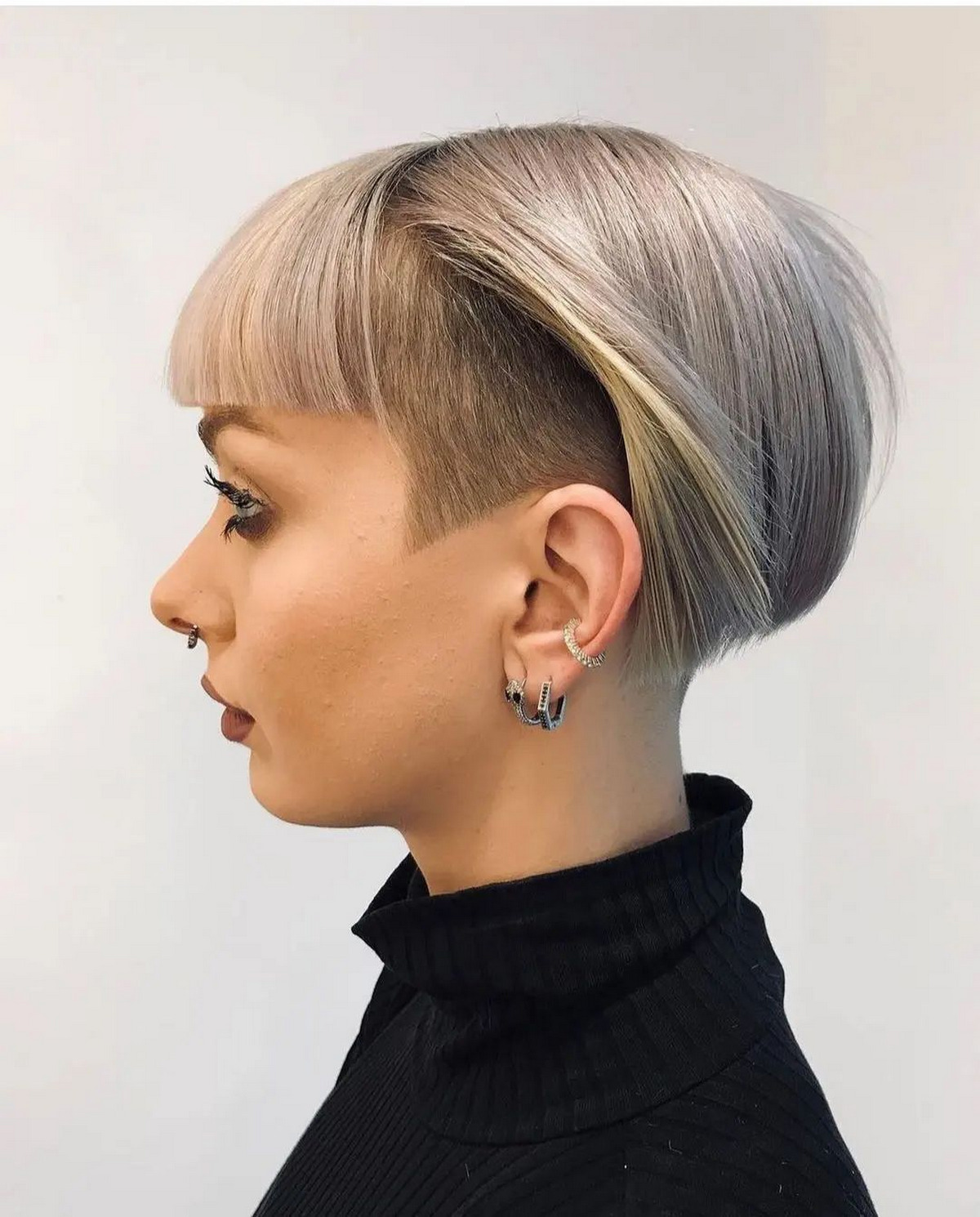 Undercut Bob With Short Shave Side