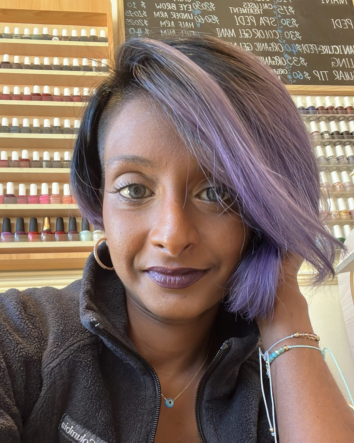 Purple Undercut Bob Hair