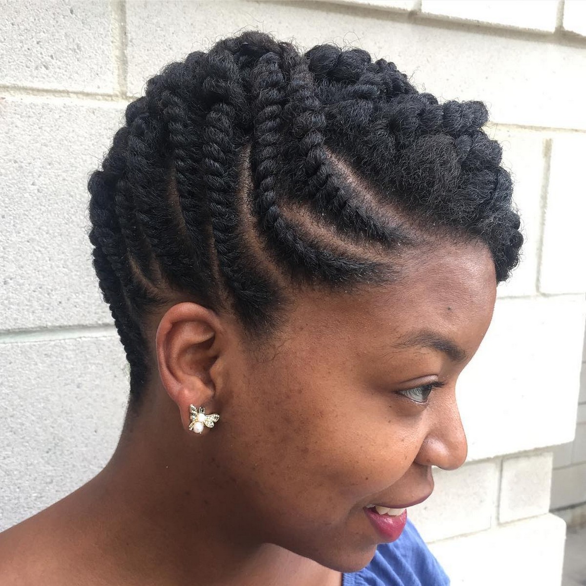 Elegant Flat Twists Updo For Shorter Natural Hair