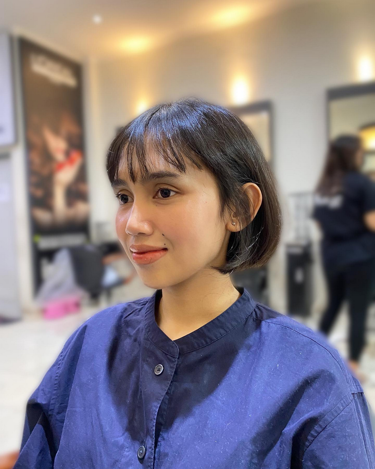 Short Round Bob With Wispy Bangs