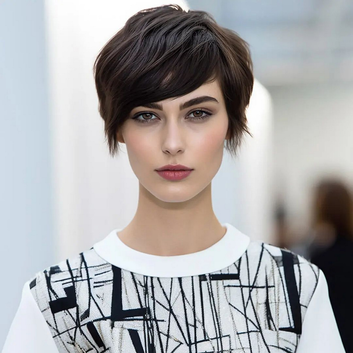 Pixie Cut With Heavy Side Bangs