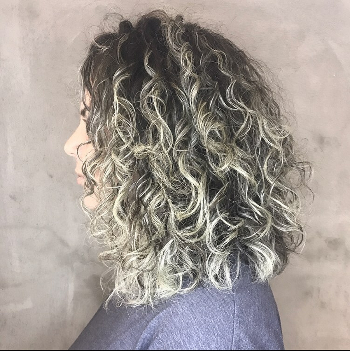 Highlighted Perm Bob Haircut