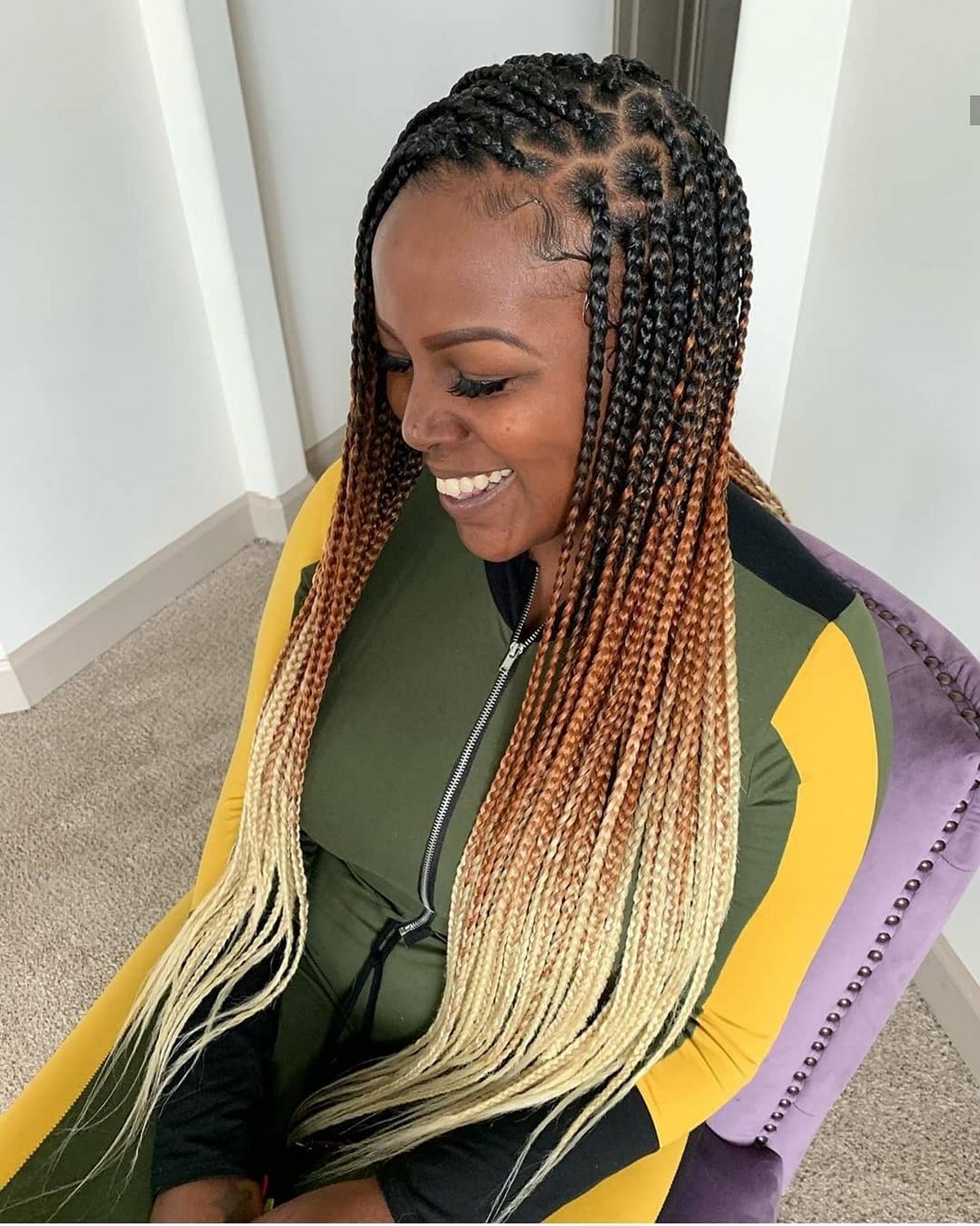 Ombre Medium Box Braids