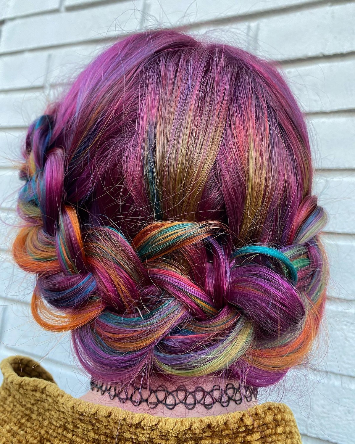 Rainbow Crown Braid