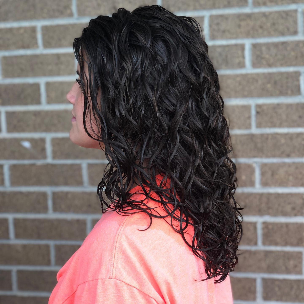  Black Layered Perm Waves