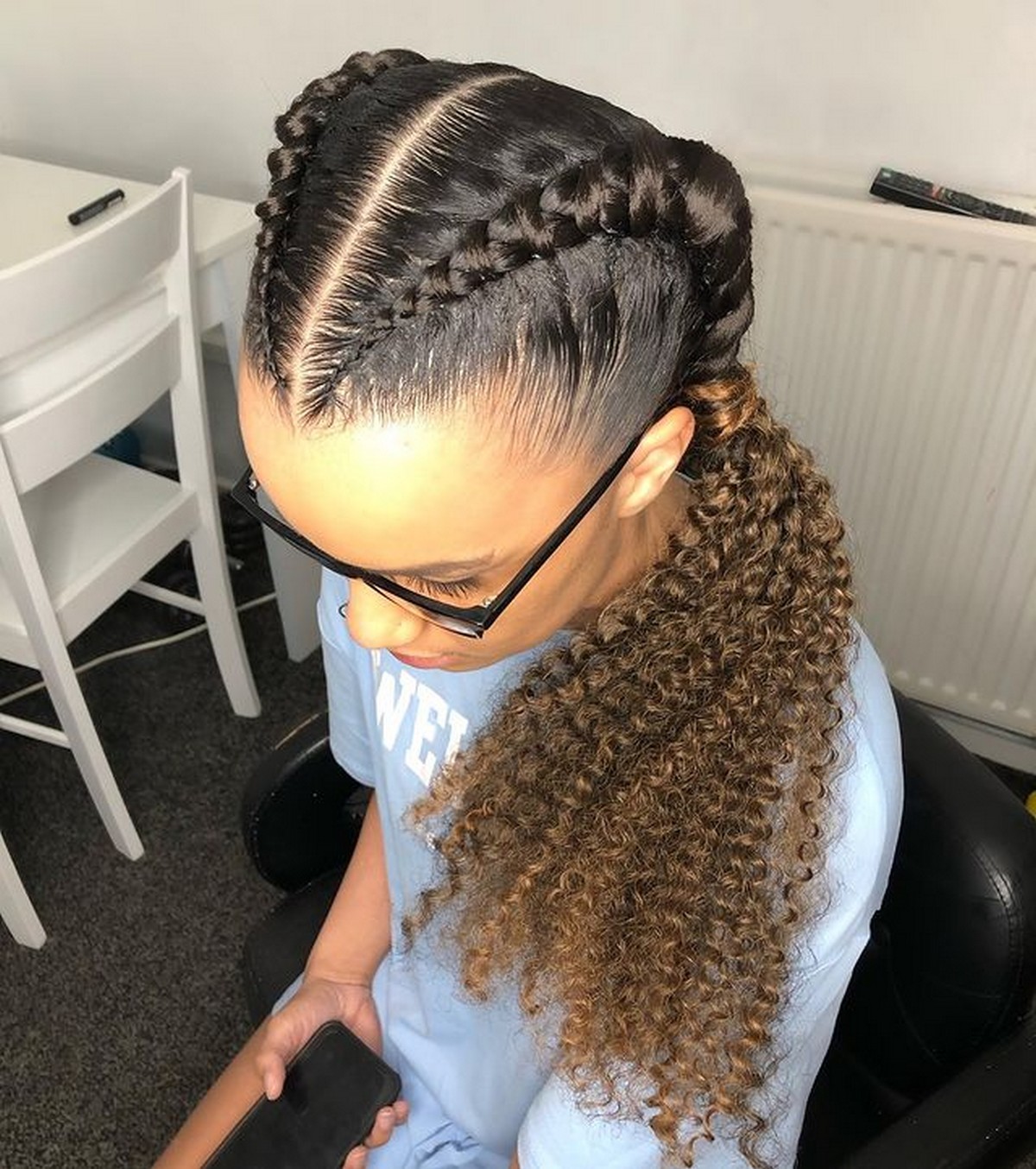 Curly Dutch Braid