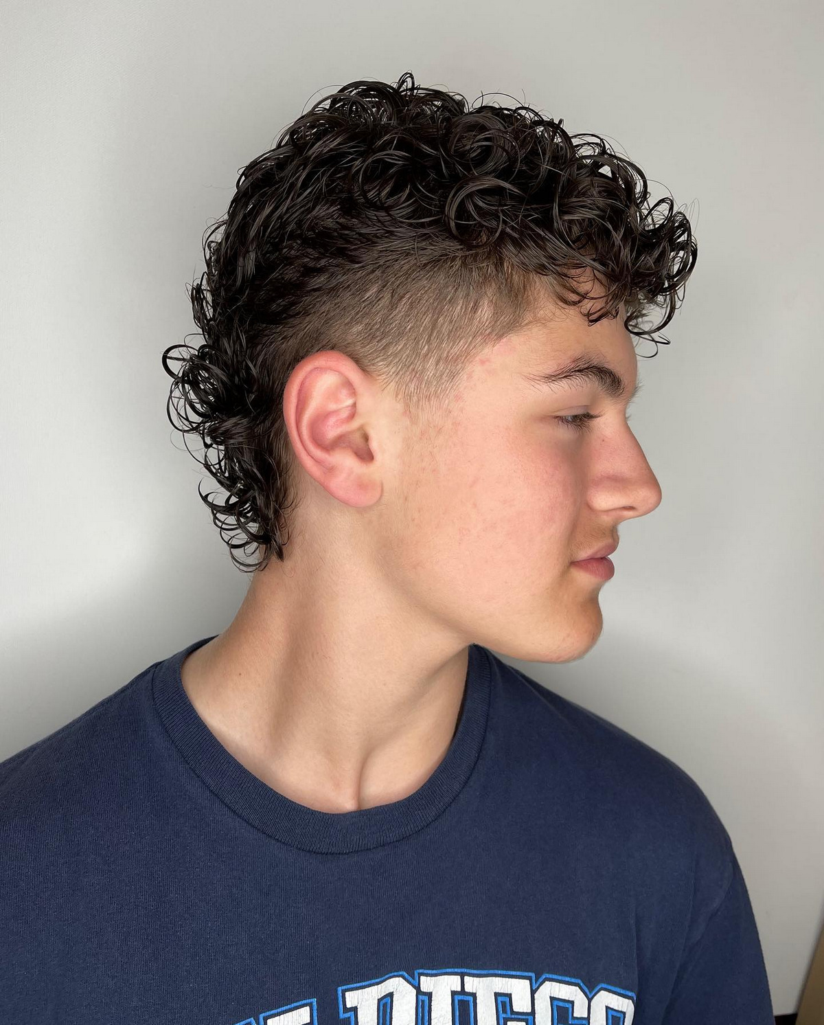Curly Mullet With Baseball