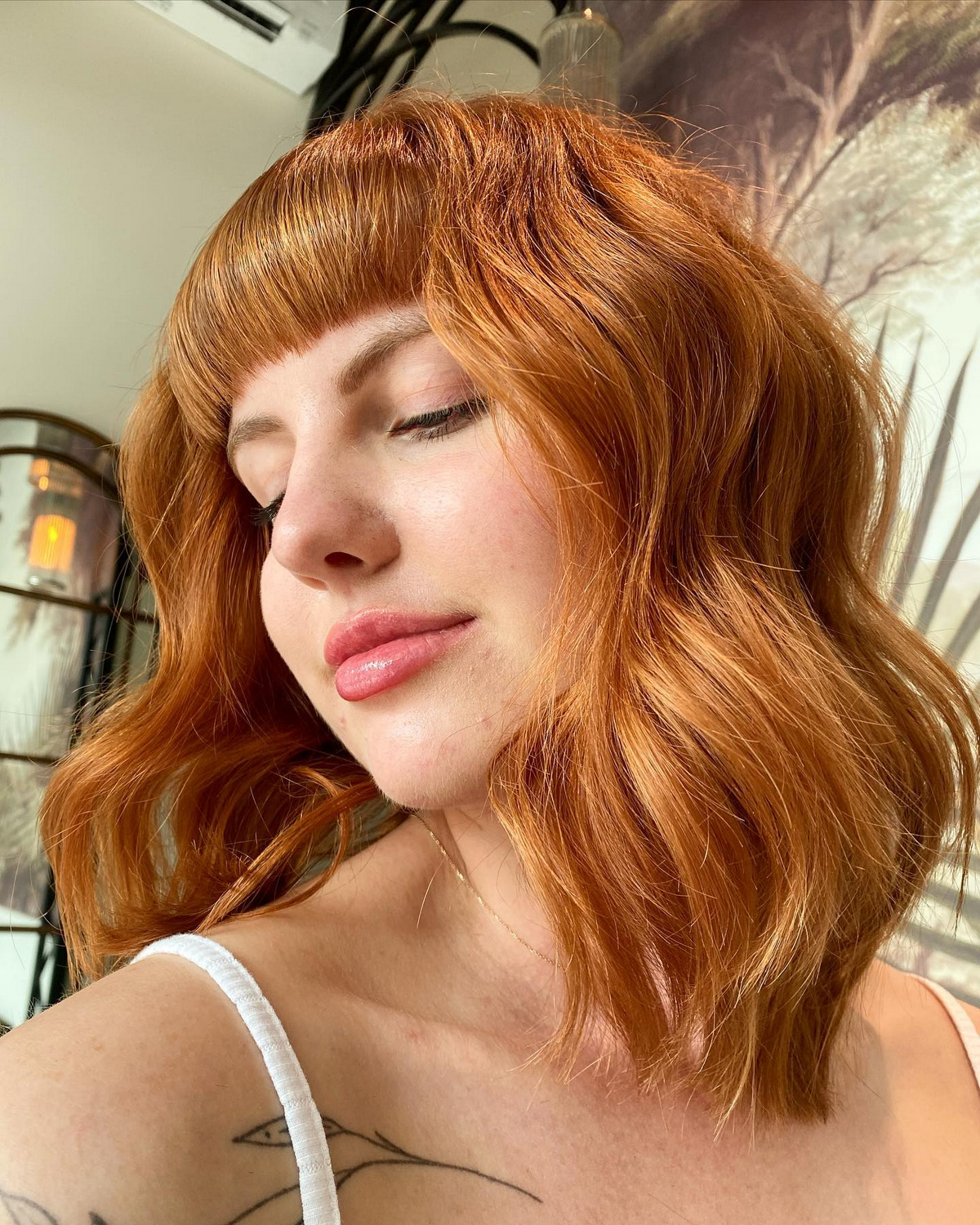 Ginger Layer Bob With Silly Micro Bangs