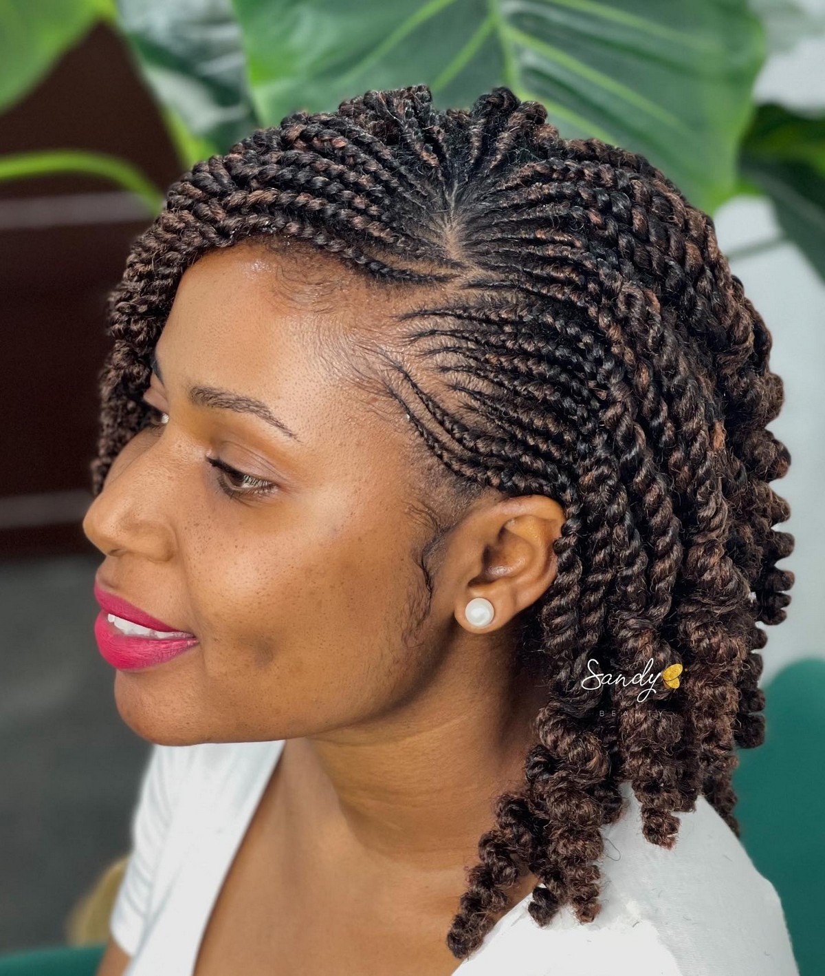 Mini Cornrows And Fluffy Two Strand Twists