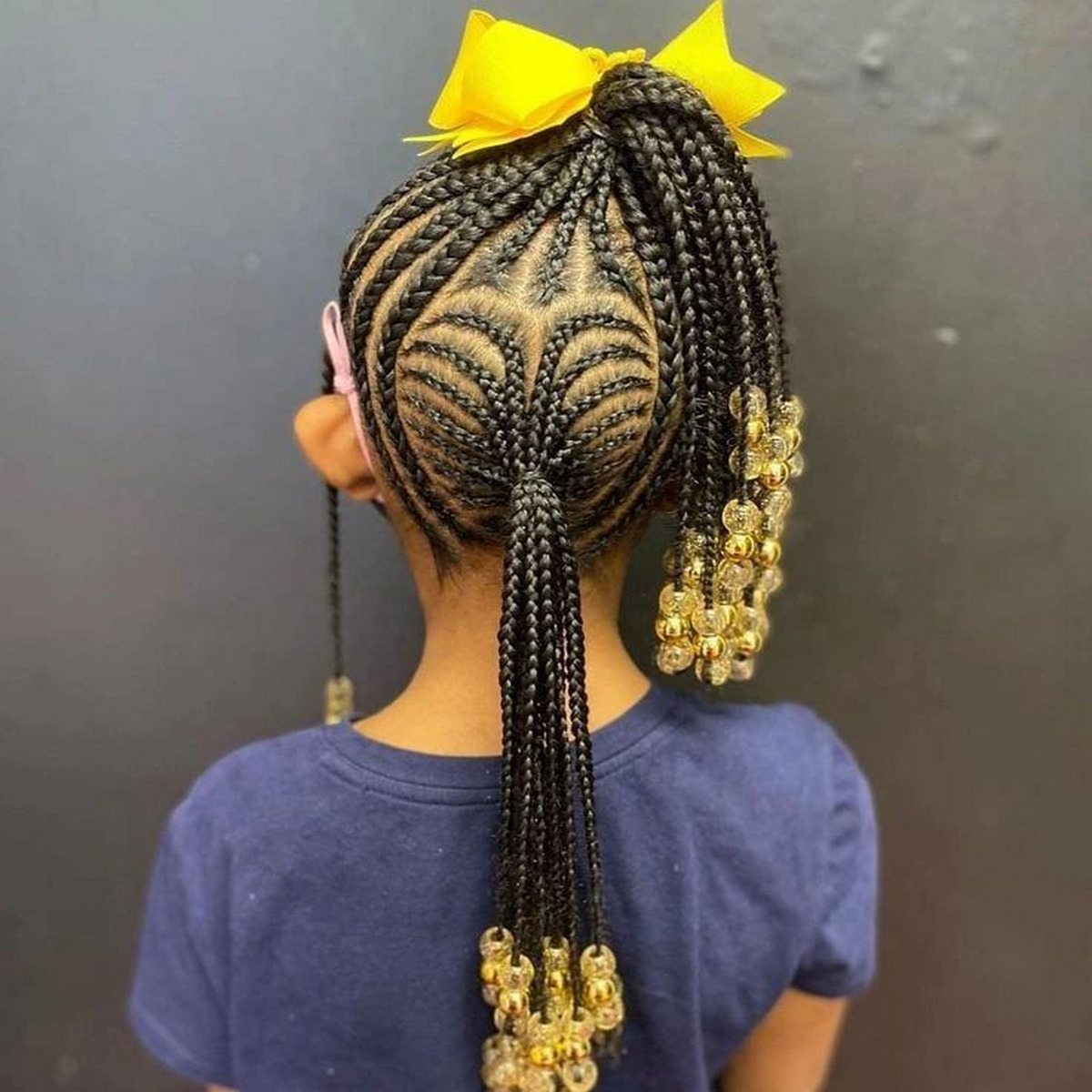 Ponytail Braids With Bead