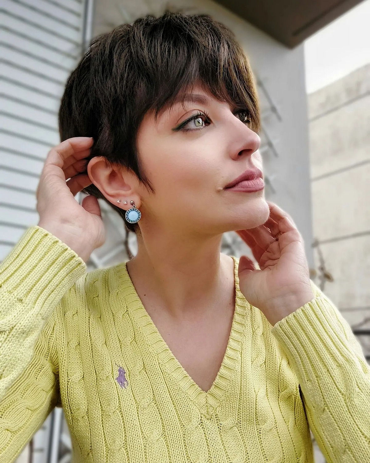 Brown Pixie Cut With Choppy Bangs