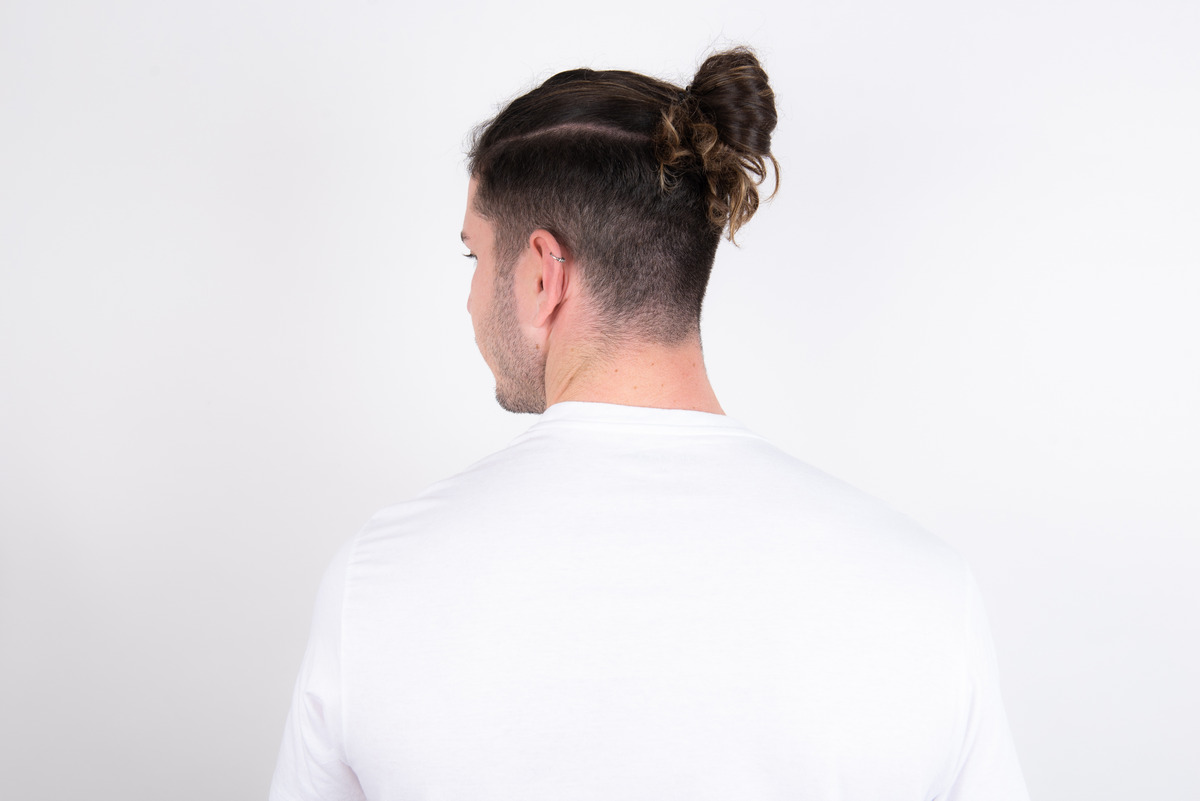 Man Bun With Fade Undercut