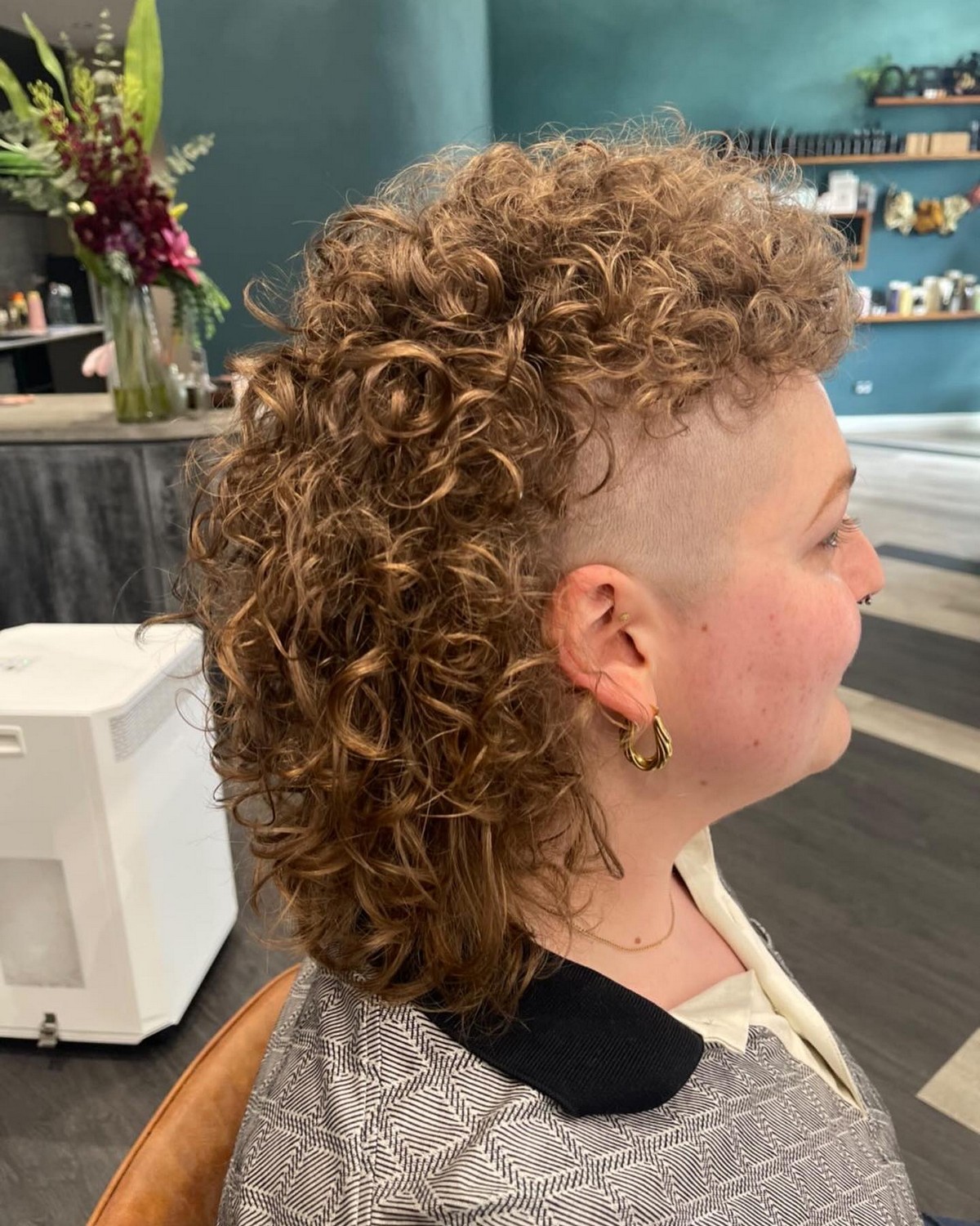Permed Curly Mullet