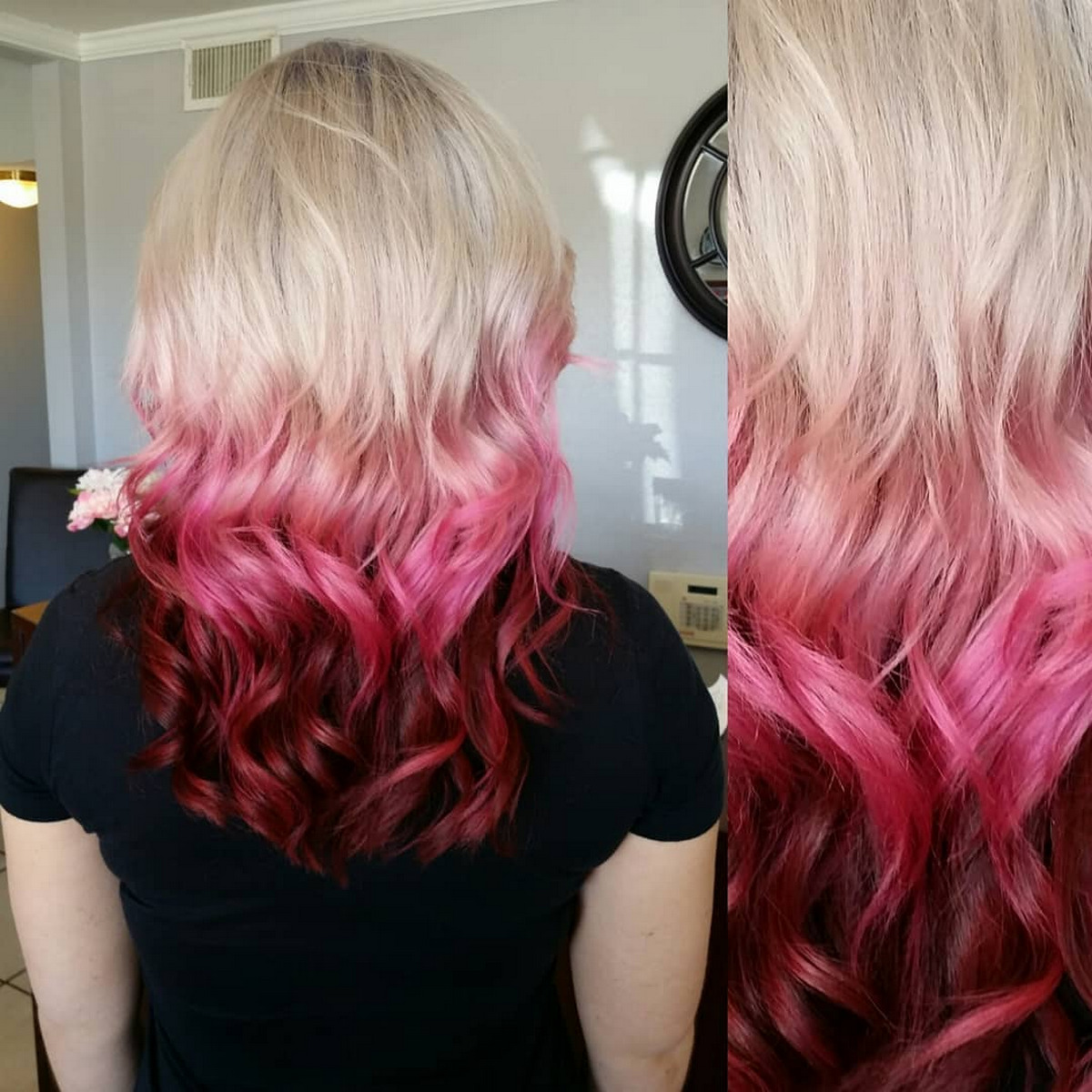 Blonde Hair With Red Ombre